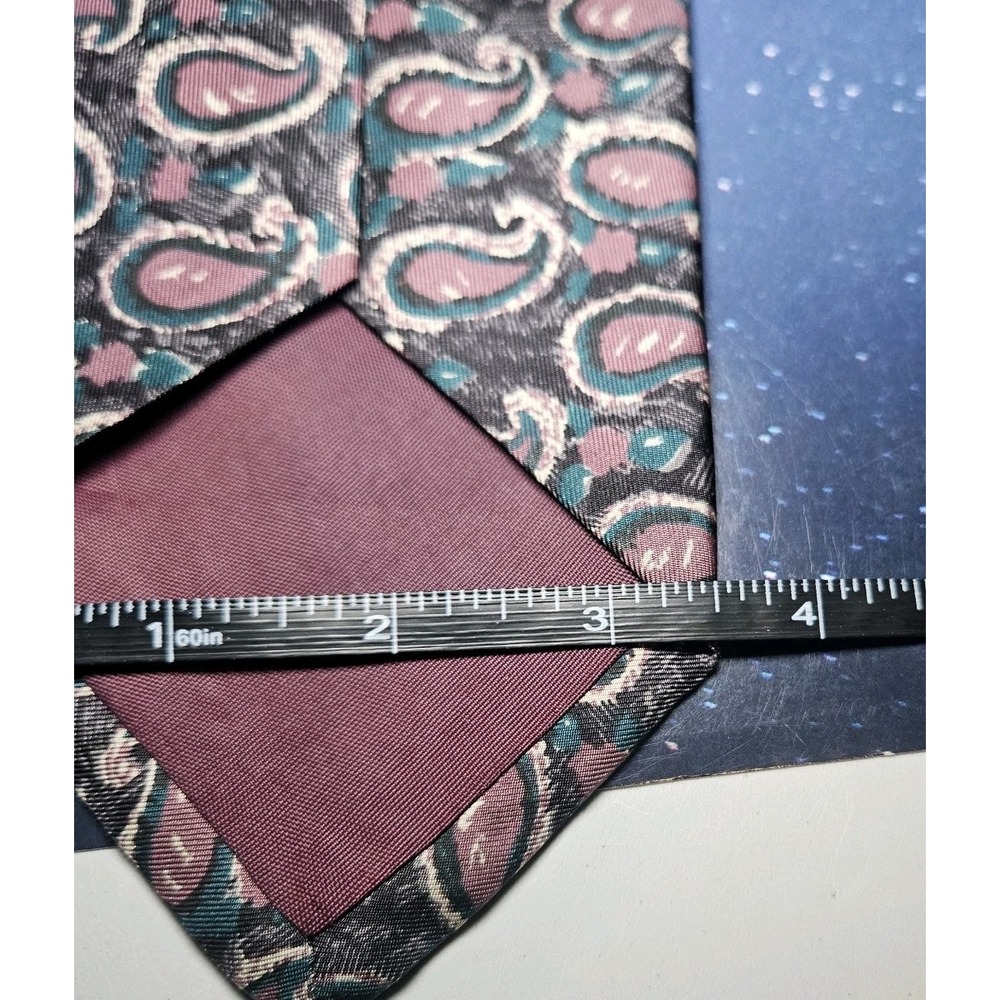Vintage Kuppenheimer Red Gold Brown Paisley Silk Tie - Picture 5 of 6